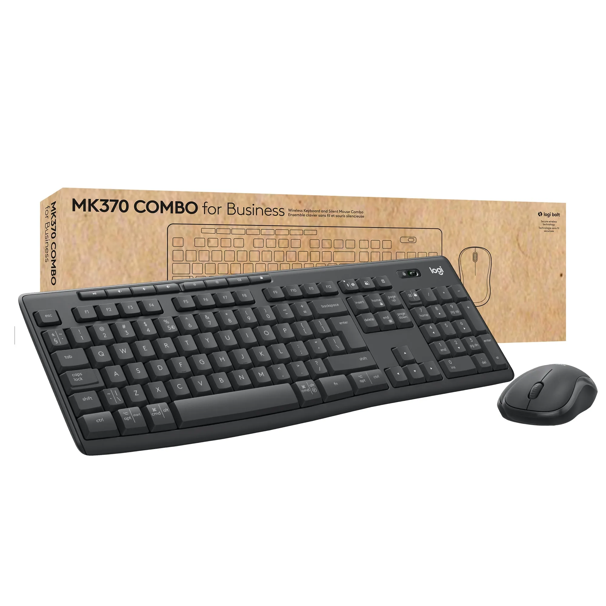 Logitech Mk370 Combo For Business - Keyboard And Mouse Set - Qwerty - Us International - Graphite Input Device