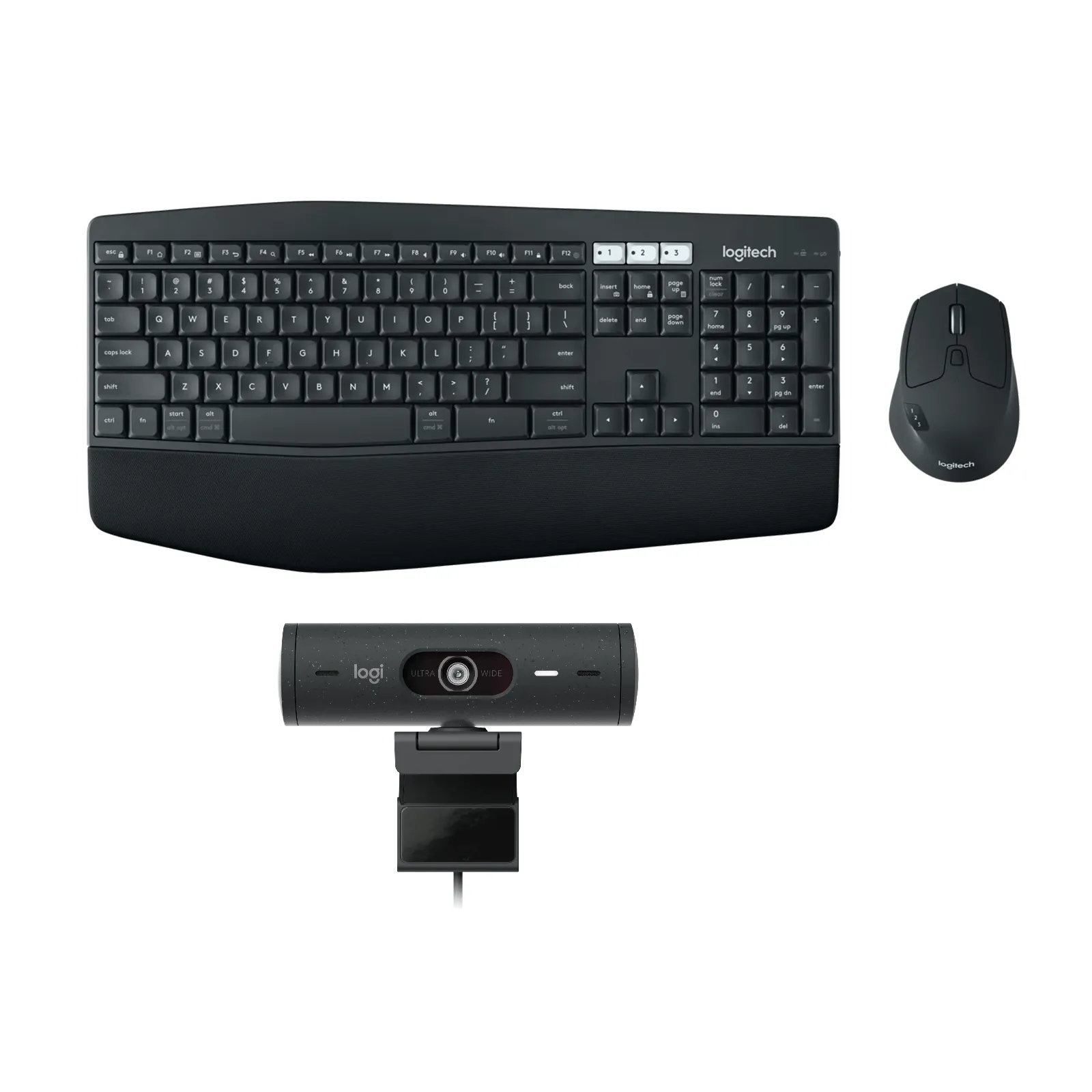 Logitech MK850 Multi-Device Wireless Combo and Brio 500 HD Webcam Combo