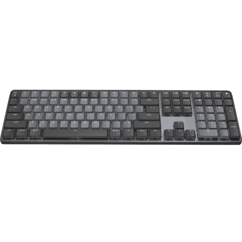 Logitech MX Mechanical Keys Wireless Keyboard Full Size Tactile Quiet Grey