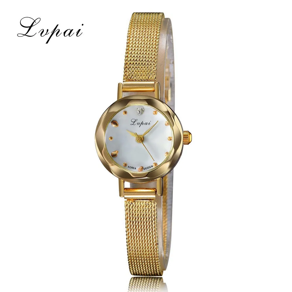 Lvpai Brand Cheap Fashion Luxury Stainless Steel Gold And Silver Band Women Wristwatch Casual Fashion Female Quartz Watches