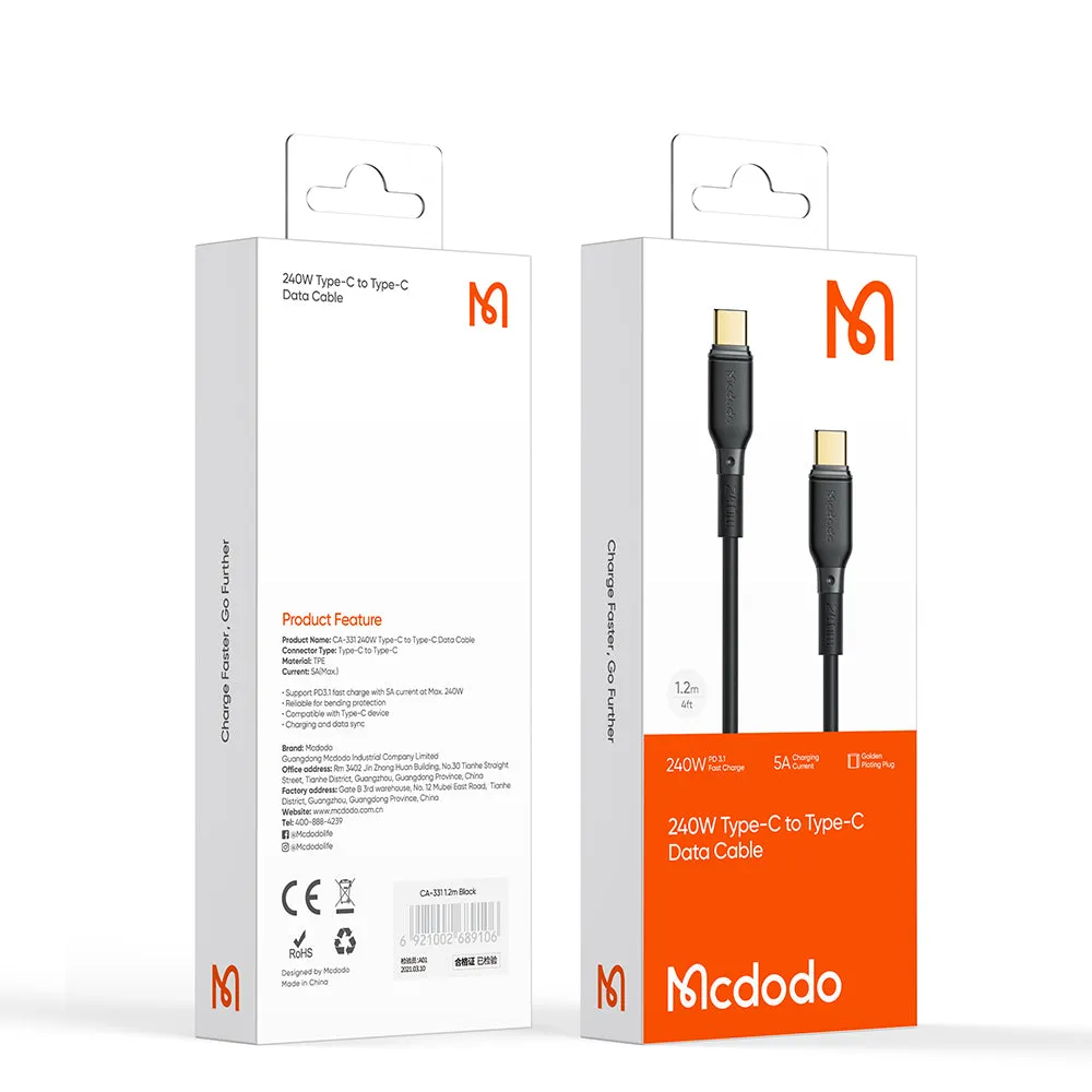 Mcdodo CA-331 | Type-C to Type-C Mobile Cable | Super Fast Charge 240W PD