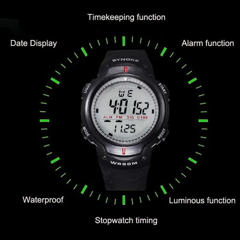 Men Sport 30M Waterproof Electronic Digital LED Watch Men Outdoor Wrist Watches