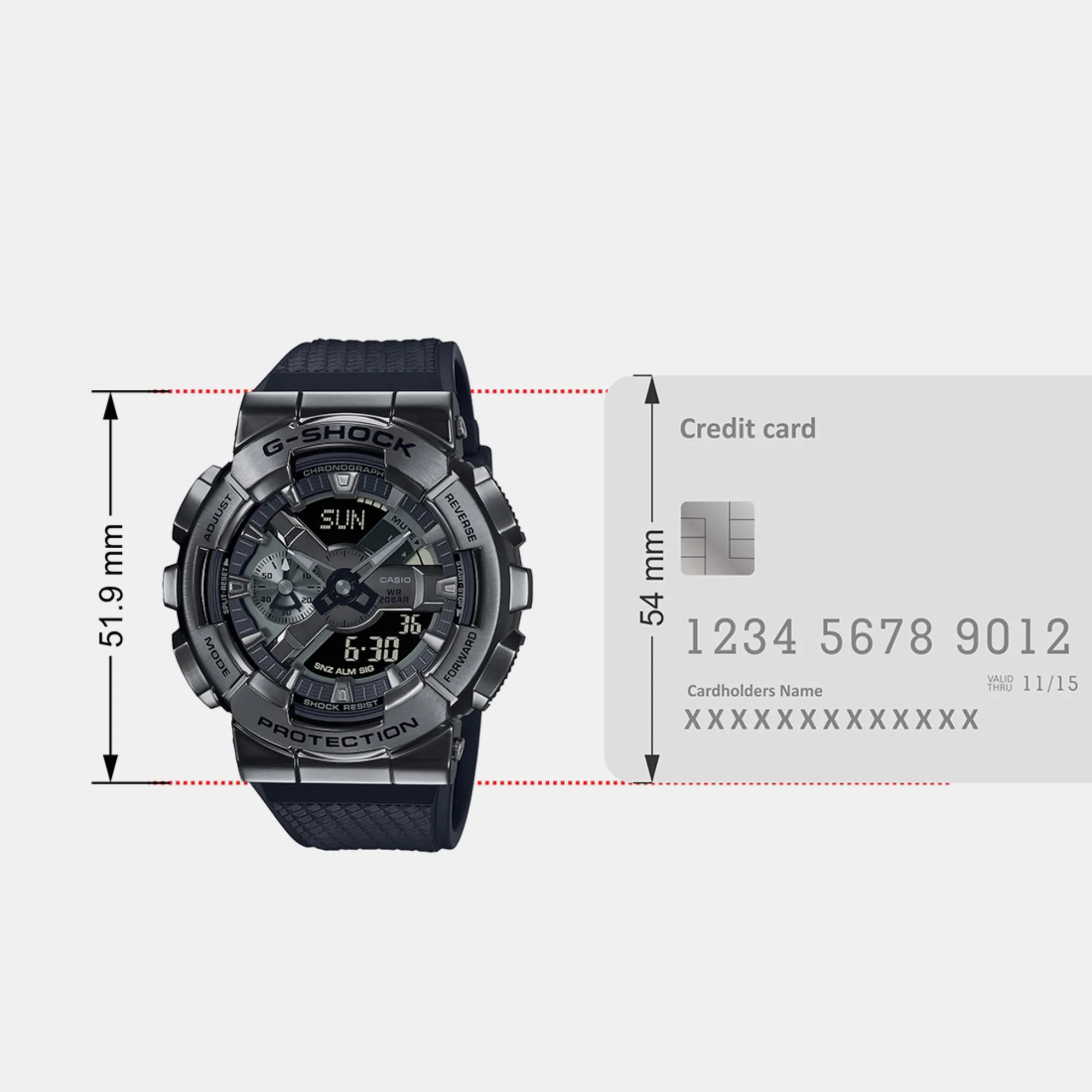 Men's Grey Analog-Digital Resin Watch G1370 - GM-110BB-1ADR