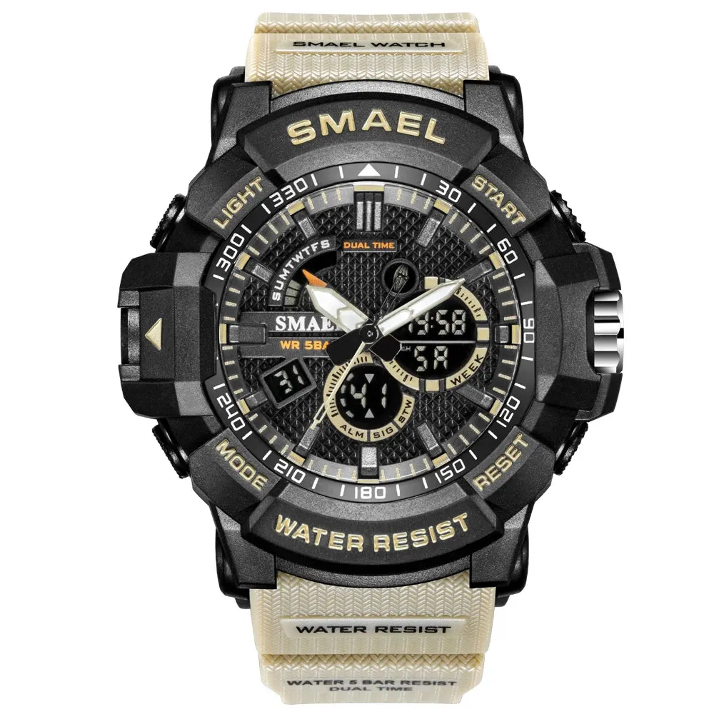 Mens Watches Military 50m Waterproof Sport Watch Camouflage Stopwacth LED Alarm Clock For Male 1809B relogio masculino Watch Men