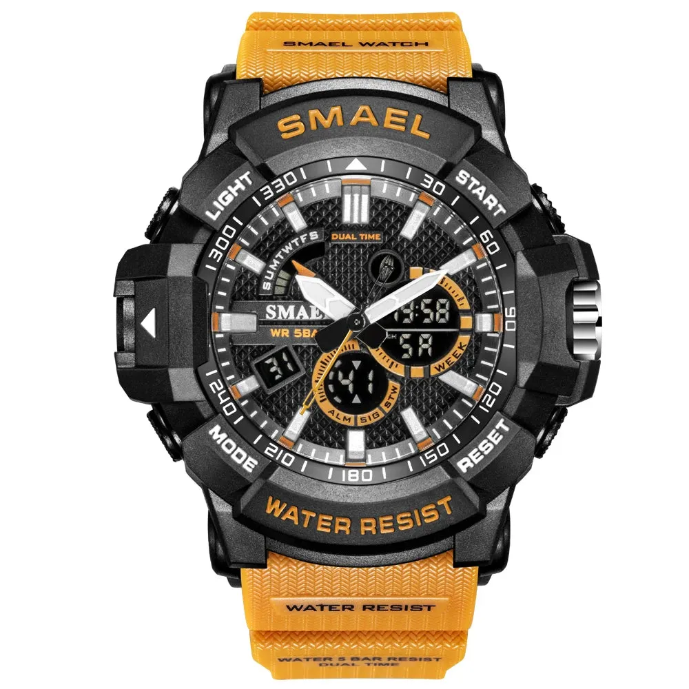 Mens Watches Military 50m Waterproof Sport Watch Camouflage Stopwacth LED Alarm Clock For Male 1809B relogio masculino Watch Men