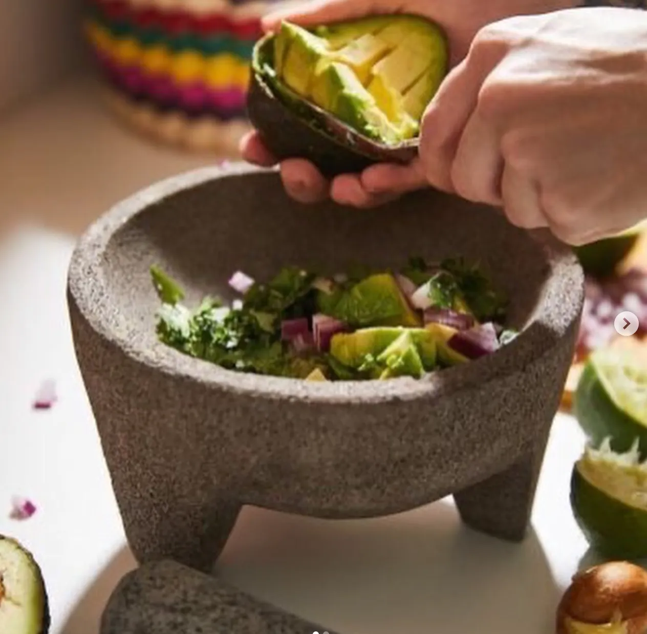 Molcajete with Tortilla Basket