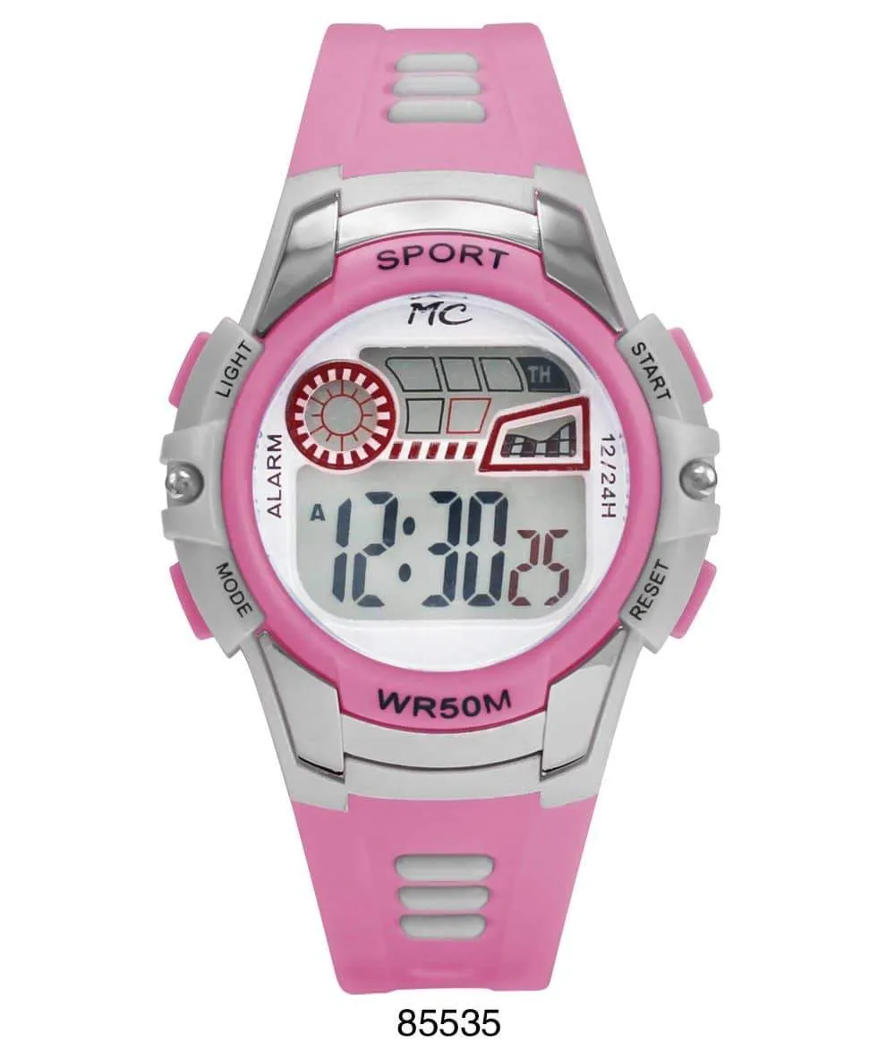 Montres Carlos 5 ATM Light Pink Digital Sports Watch