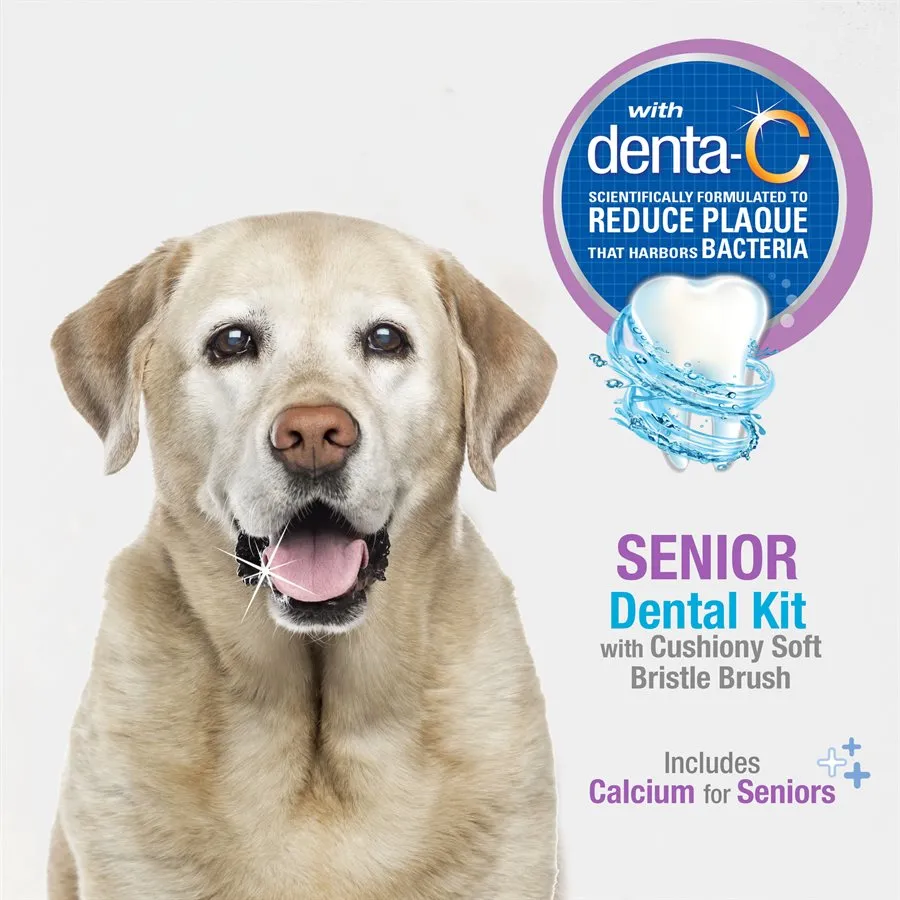 Nylabone Advanced Oral Care Senior Dog Dental Kit with Soft-Bristle Toothbrush 3 Count