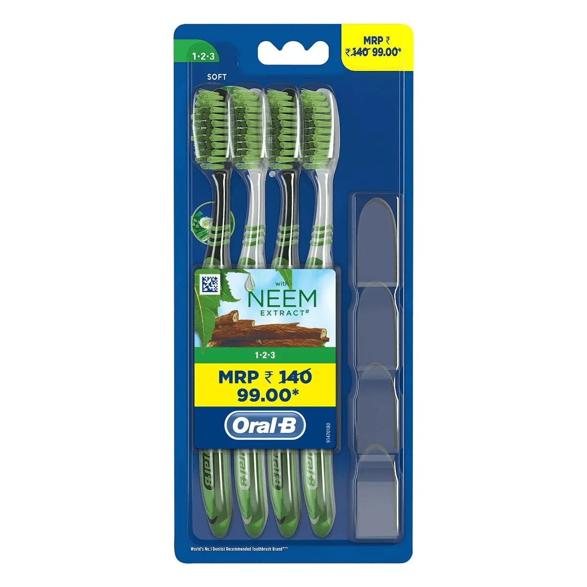 Oral-B 123 Toothbrush With Neem Extract - Soft (BUY 2 GET 2 Free)