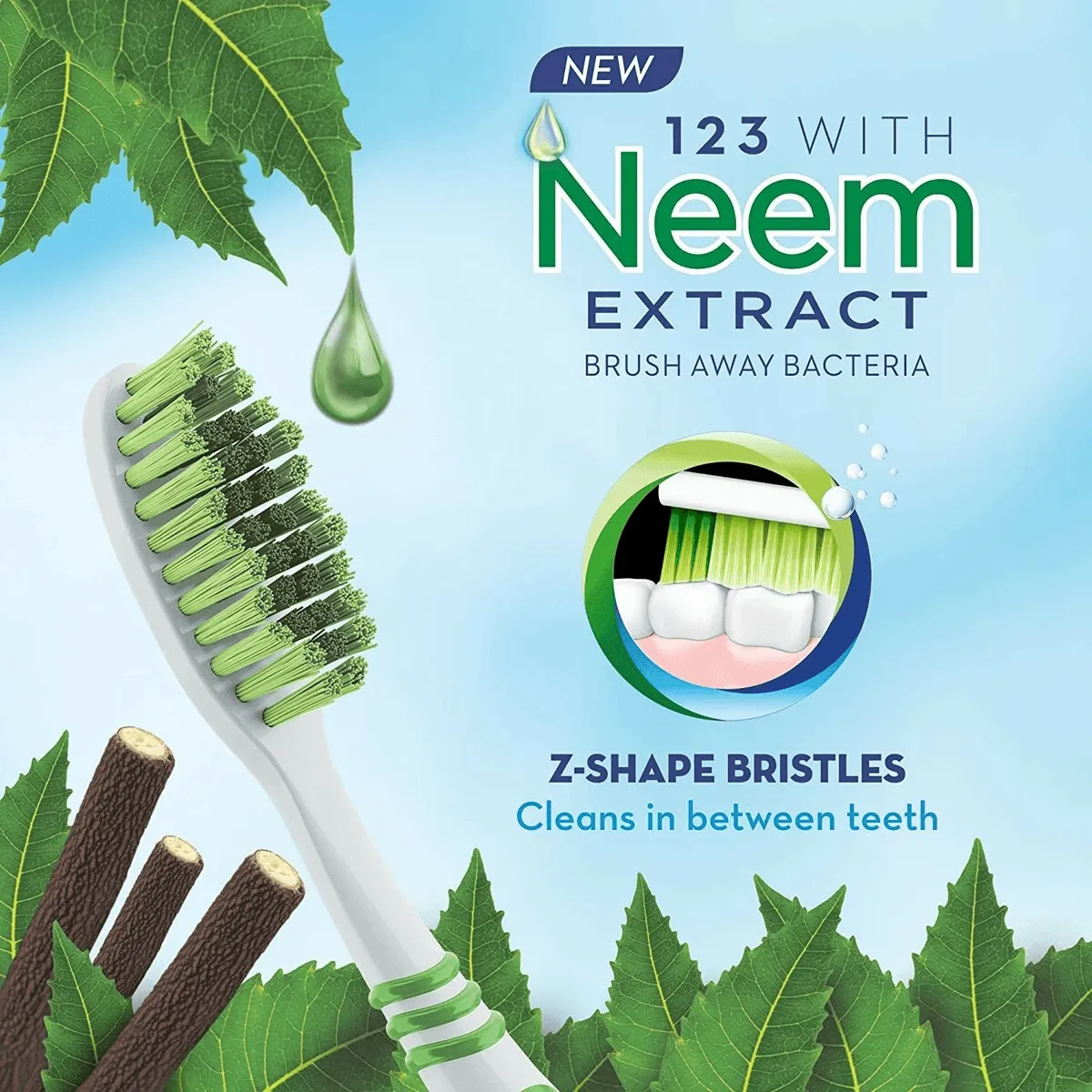 Oral-B 123 Toothbrush With Neem Extract - Soft (BUY 2 GET 2 Free)