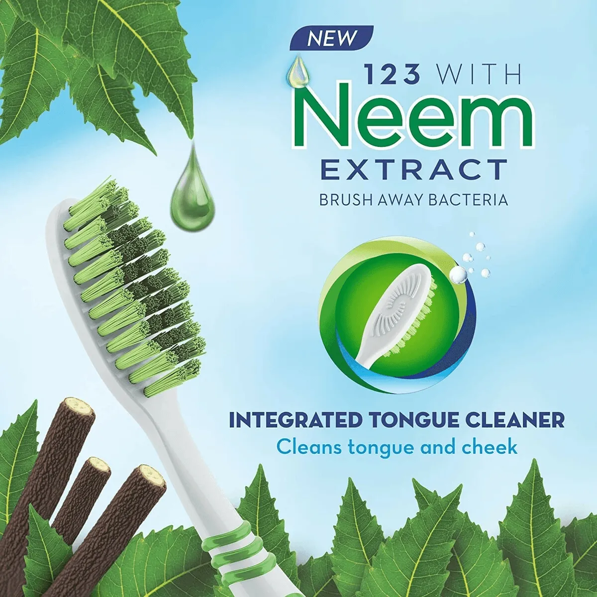 Oral-B 123 Toothbrush With Neem Extract - Soft (BUY 2 GET 2 Free)