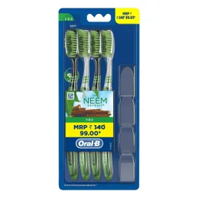 Oral-B 123 Toothbrush With Neem Extract - Soft (BUY 2 GET 2 Free)