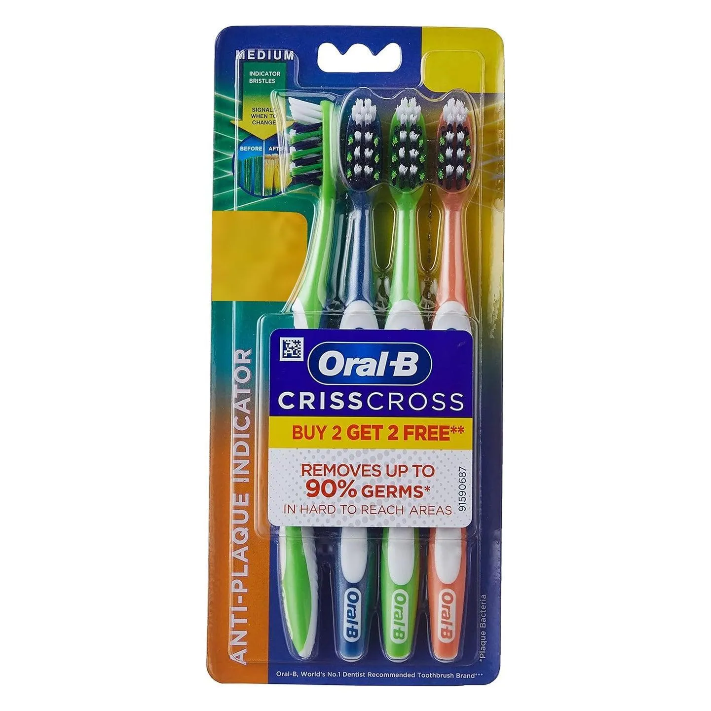 Oral B Criss Cross Medium Toothbrush (BUY 2 GET 2 Free)