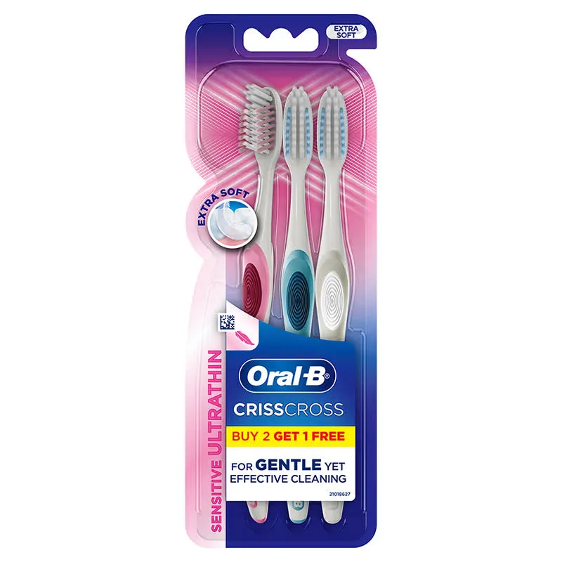 Oral-B Criss Cross Ultra Thin Sensitive Toothbrush (Pack of 3)