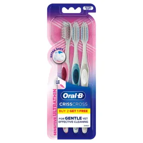 Oral-B Criss Cross Ultra Thin Sensitive Toothbrush (Pack of 3)