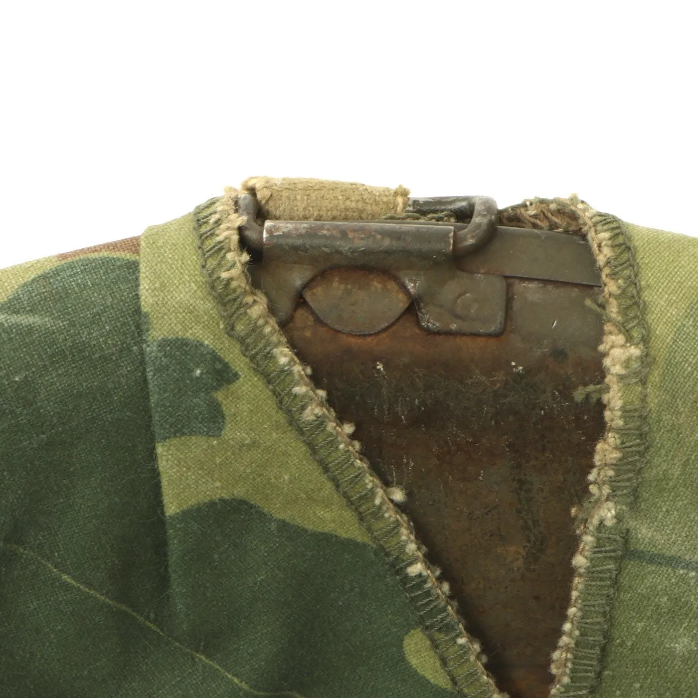 Original U.S. WWII & Vietnam Named M1 McCord Rear Seam Helmet with USMC Camo Cover & Accessories