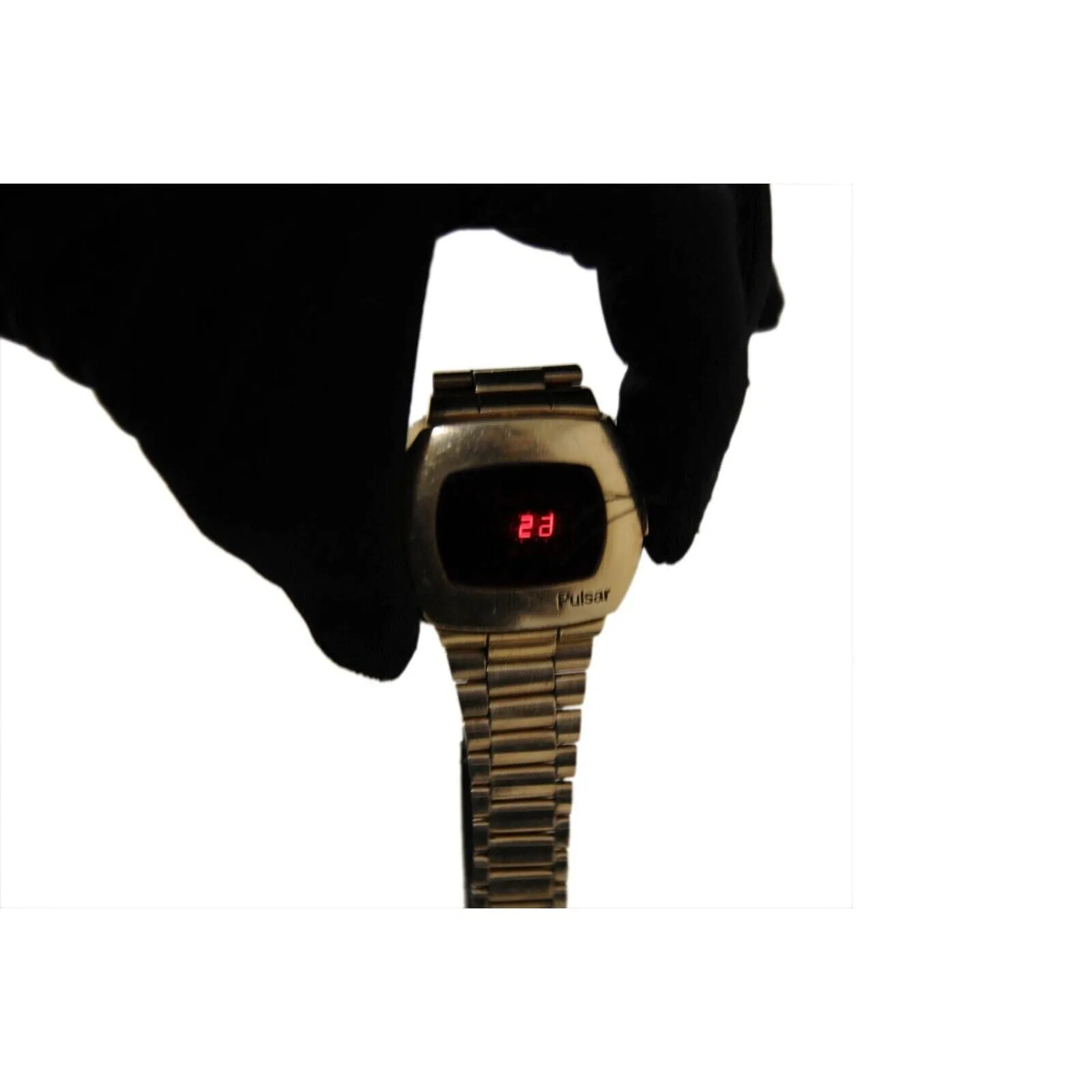 P2 Vintage 1970's Digital Wrist Watch 14k Gold Plated