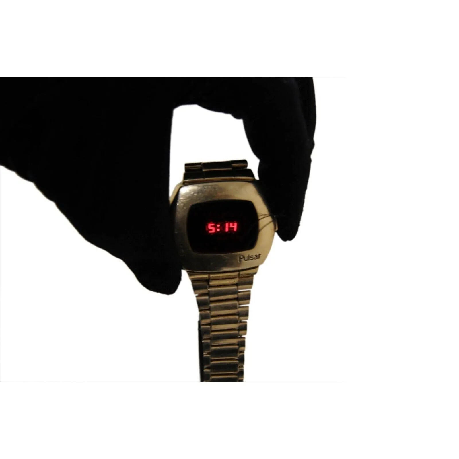 P2 Vintage 1970's Digital Wrist Watch 14k Gold Plated