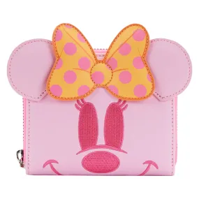 Pastel Ghost Minnie Mouse Glow-in-the-Dark Zip Around Wallet