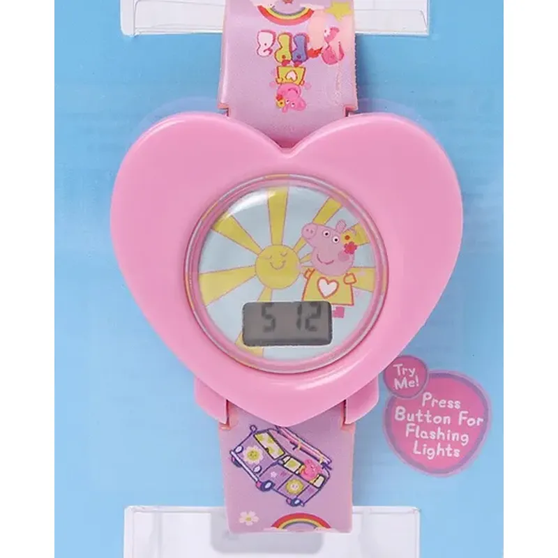 Peppa Pig Free Size Kids Heart Shaped Digital Watch-2 Pink