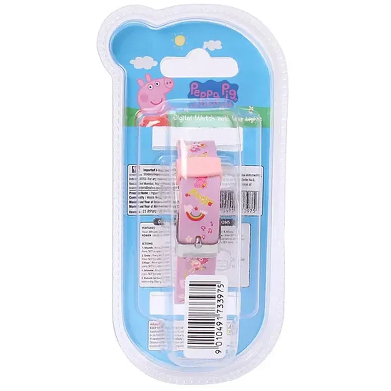 Peppa Pig Free Size Kids Heart Shaped Digital Watch-2 Pink