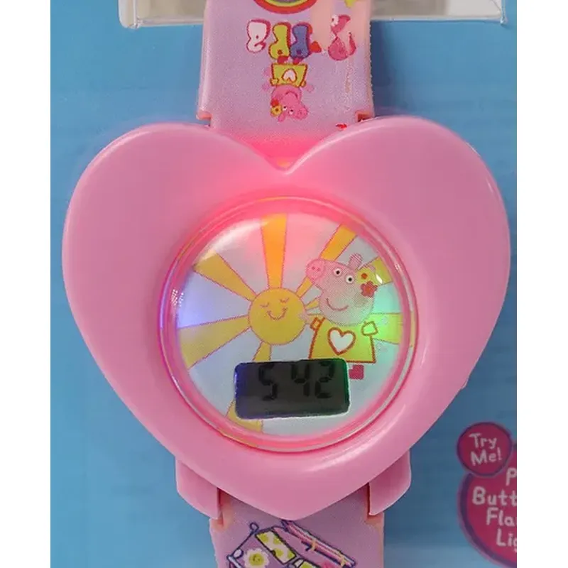 Peppa Pig Free Size Kids Heart Shaped Digital Watch-2 Pink