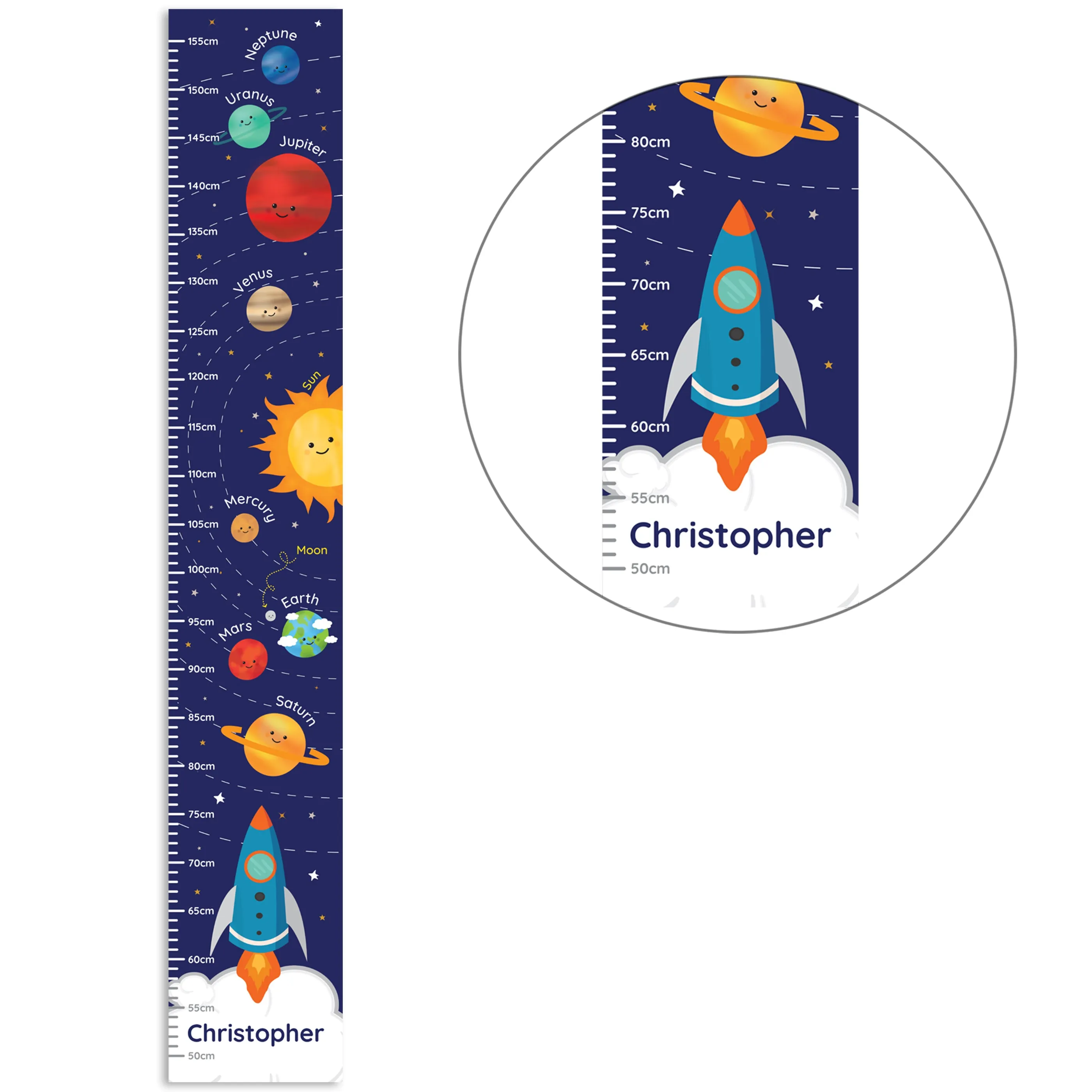 Personalised Solar System Height Chart