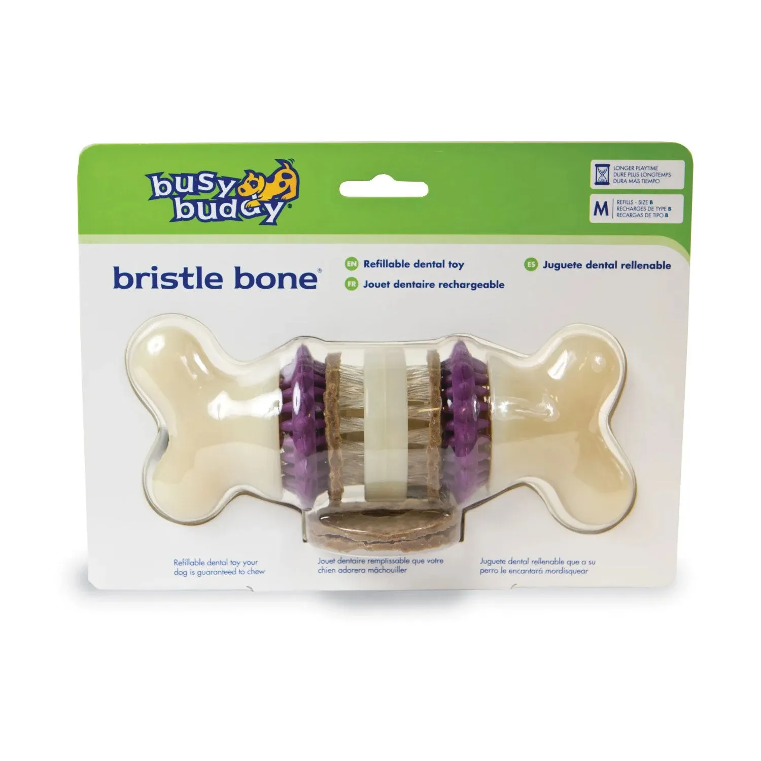 PetSafe Busy Buddy Bristle Bone Dog Toy with Refillable Treats