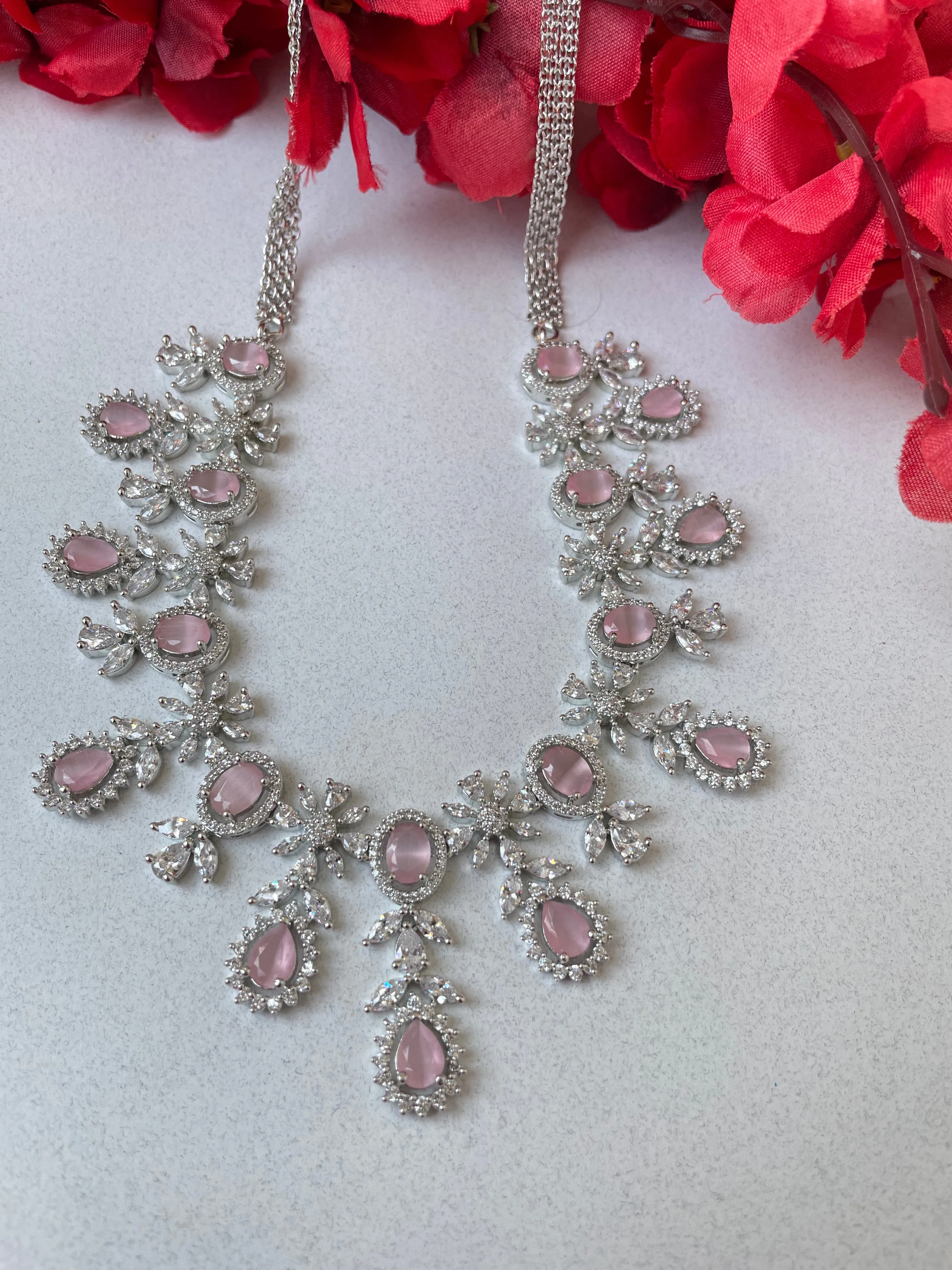 Pink Choker Layer Necklace-Elegance7