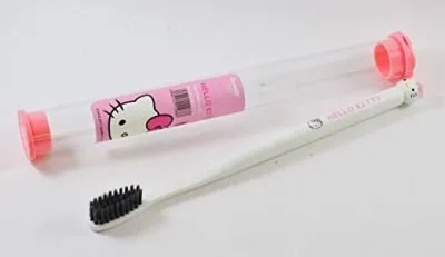 Pink Kitty Soft Bamboo Charcoal Toothbrush with Box