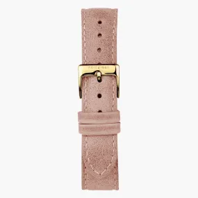 Pink Leather watch Strap - Gold - 32mm