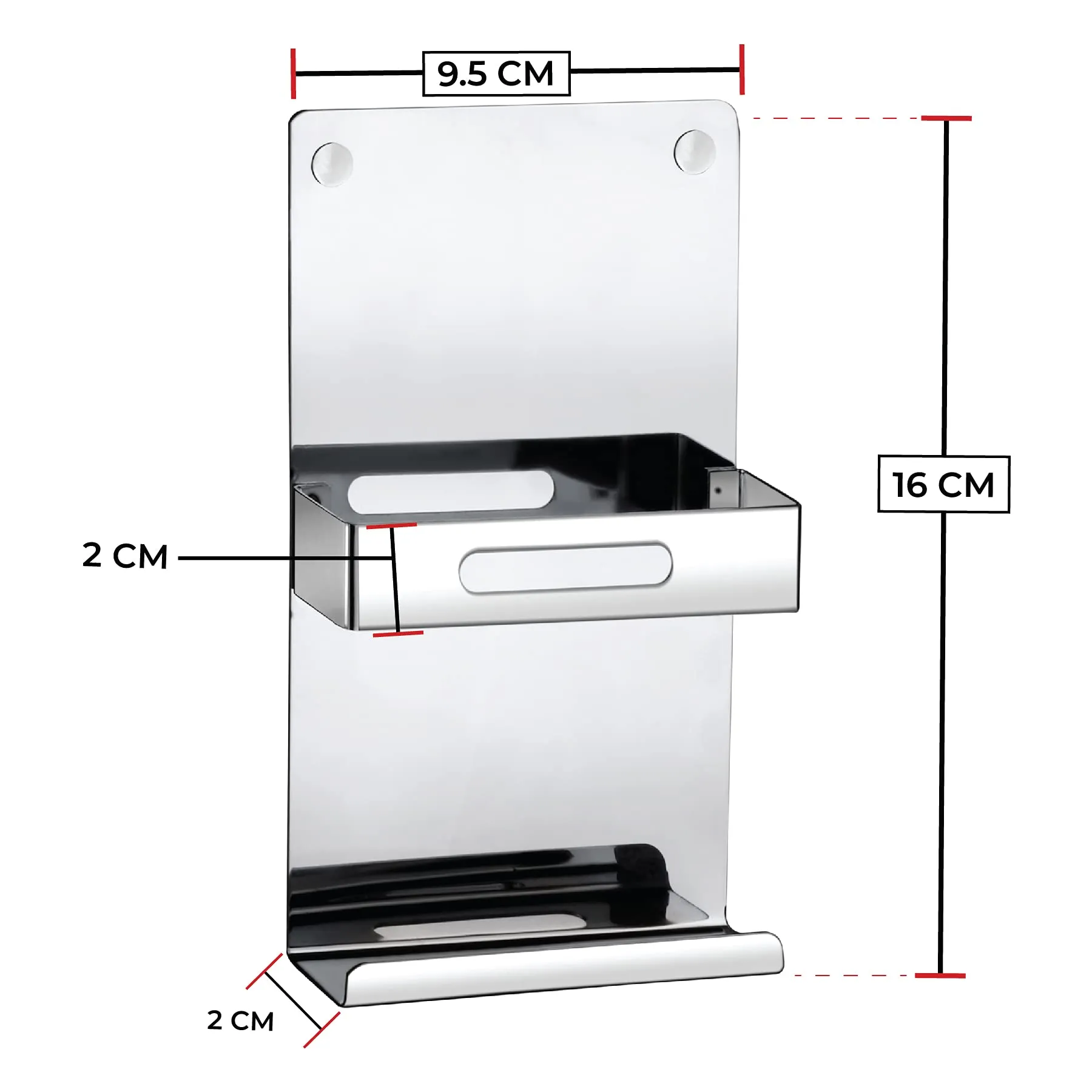 Plantex Stainless Steel Multipurpose Mobile Phone Stand/Holder/Remote Holder for Home & Office - Chrome