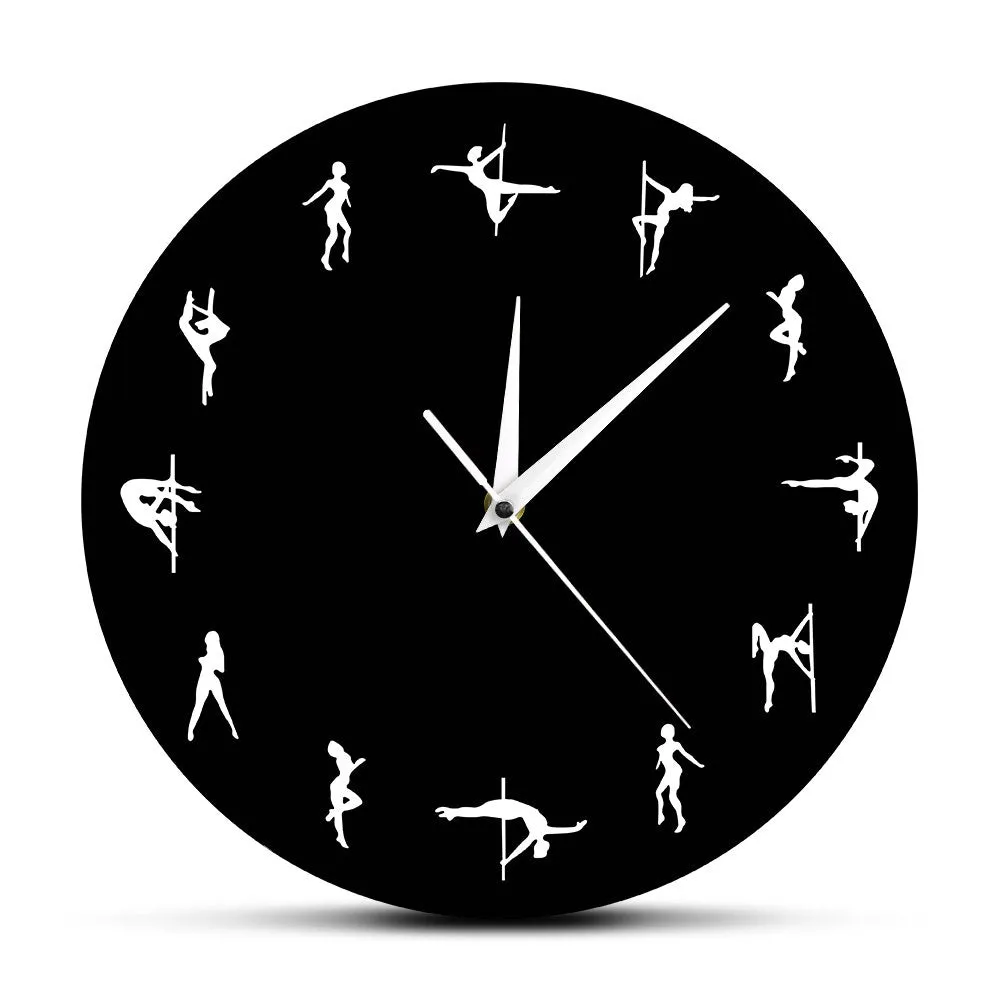 Pole Dancers Minimalist Design Modern Wall Clock Night Club Wall Decor Sexy Chick Dancing Strippers Decorative Clock Watch Gift