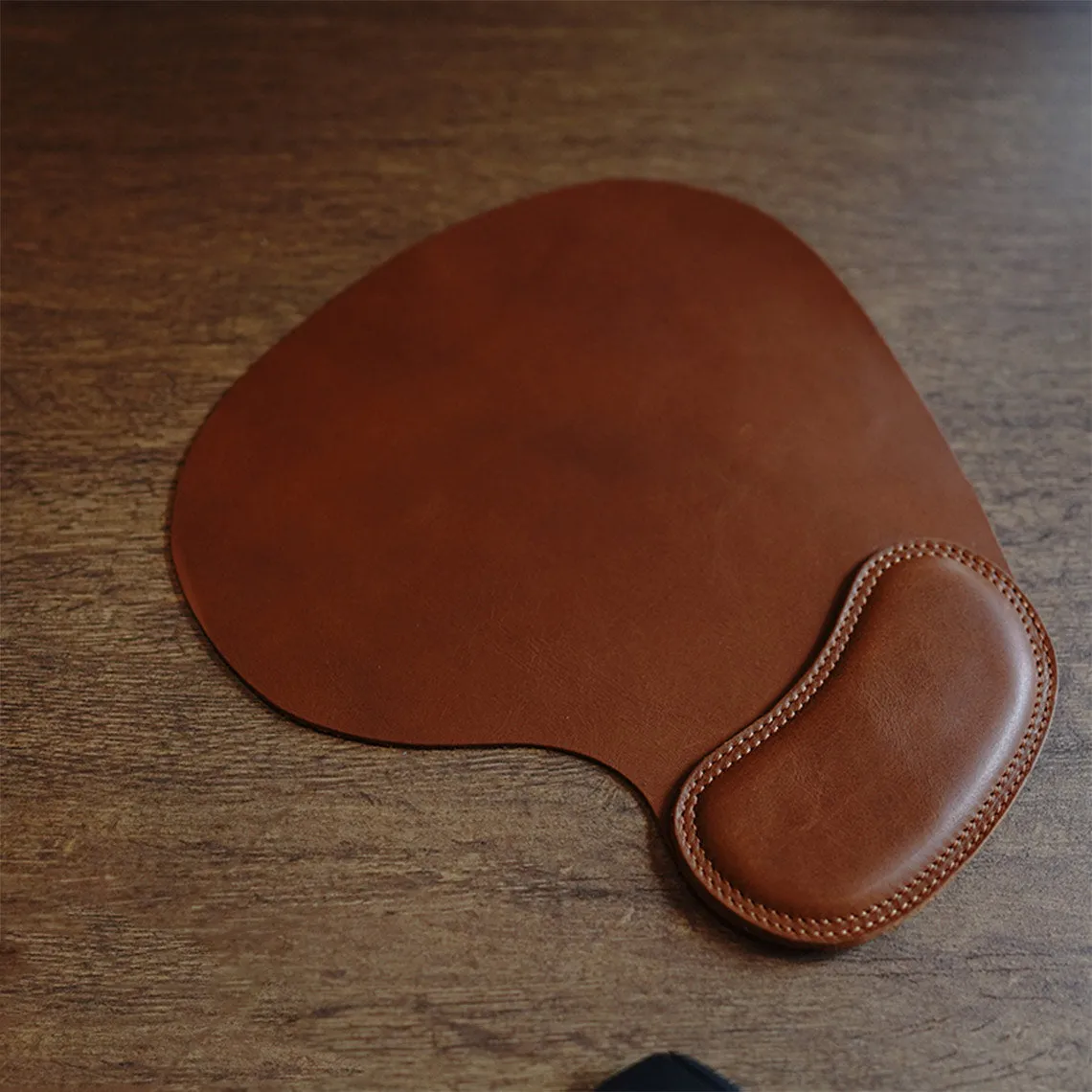 POPSEWING® Full Grain Leather Wrist Rest Mouse Pad