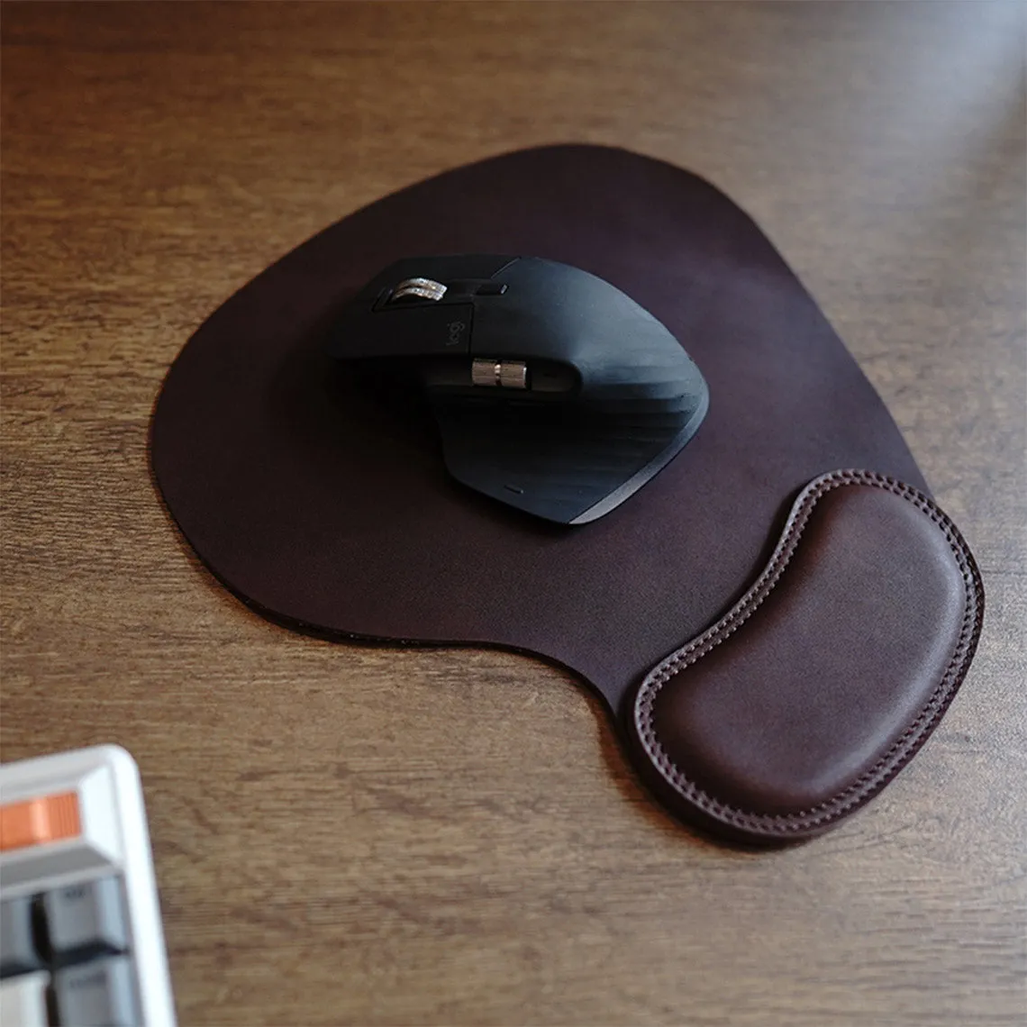 POPSEWING® Full Grain Leather Wrist Rest Mouse Pad