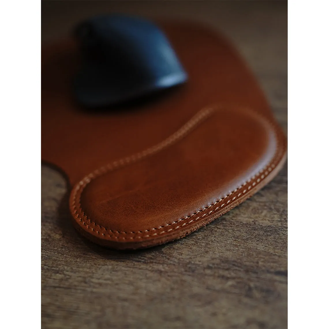 POPSEWING® Full Grain Leather Wrist Rest Mouse Pad