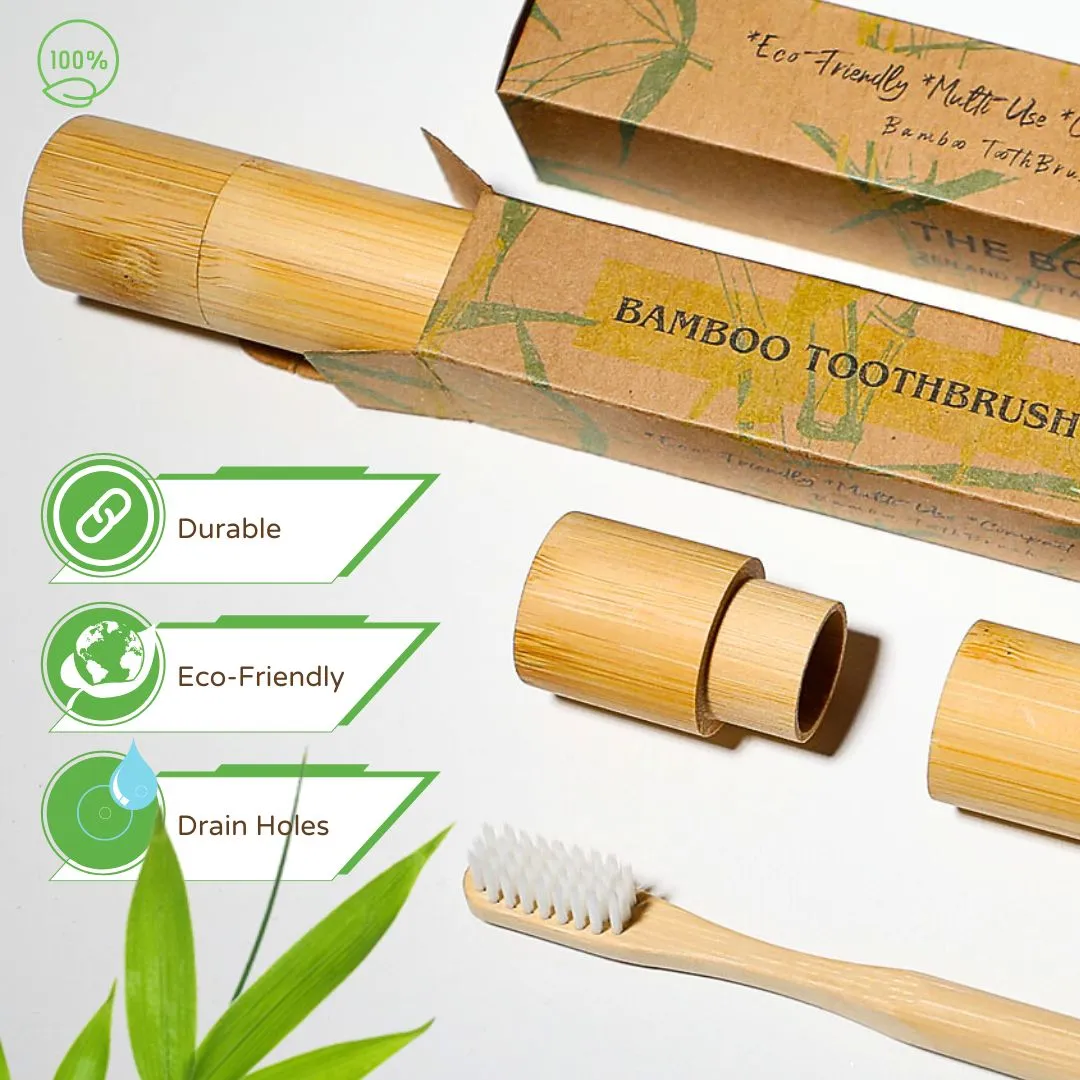 Premium Bamboo Toothbrush & Case Set: Eco-Friendly Oral Care