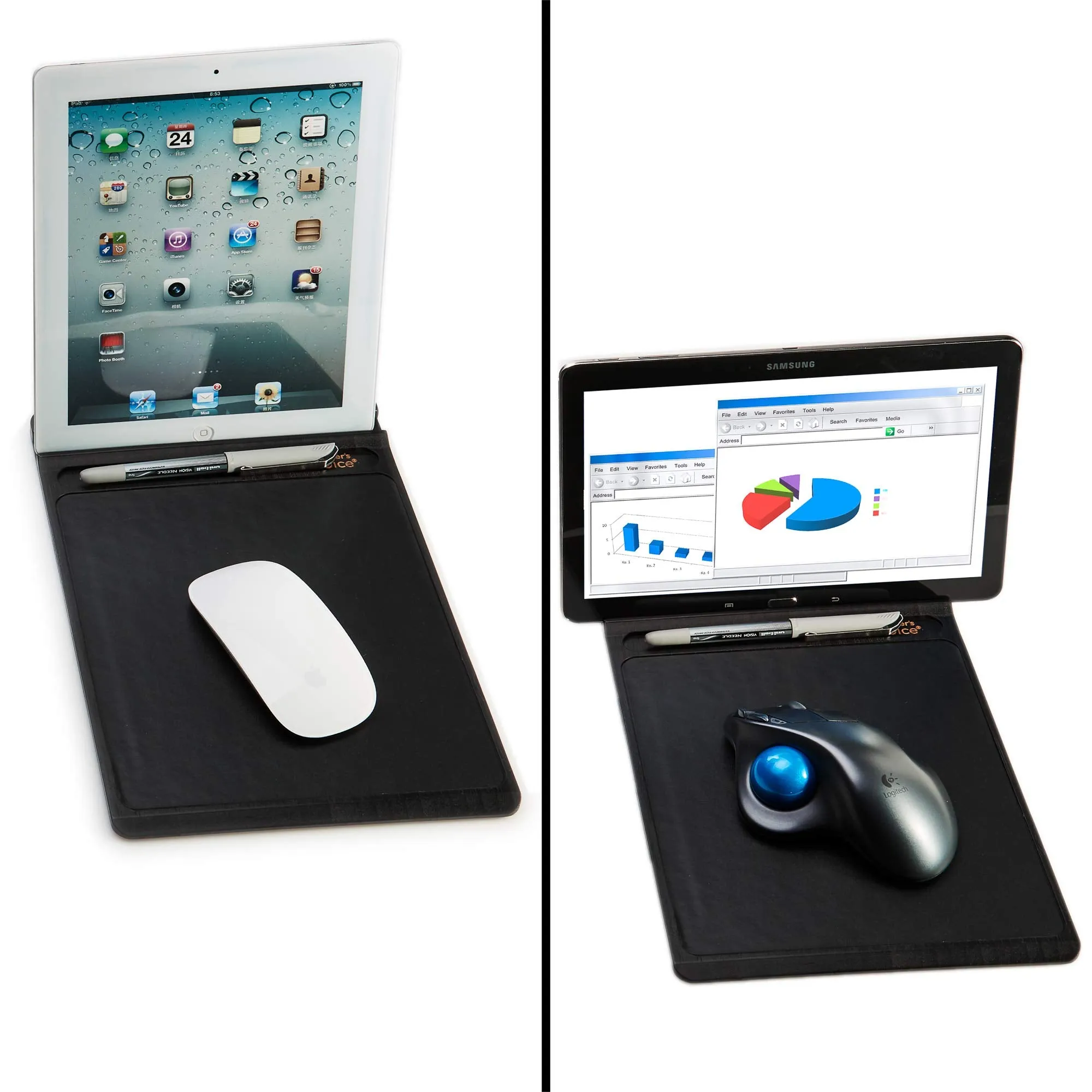 Prosumer's Choice Bamboo Mouse Pad with Phone/Tablet Stand