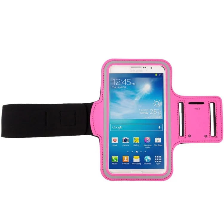 PU Sports Armband Case with Earphone Hole for Galaxy Mega 6.3 / i9200, Below 6.3 inch Phones(Magenta)