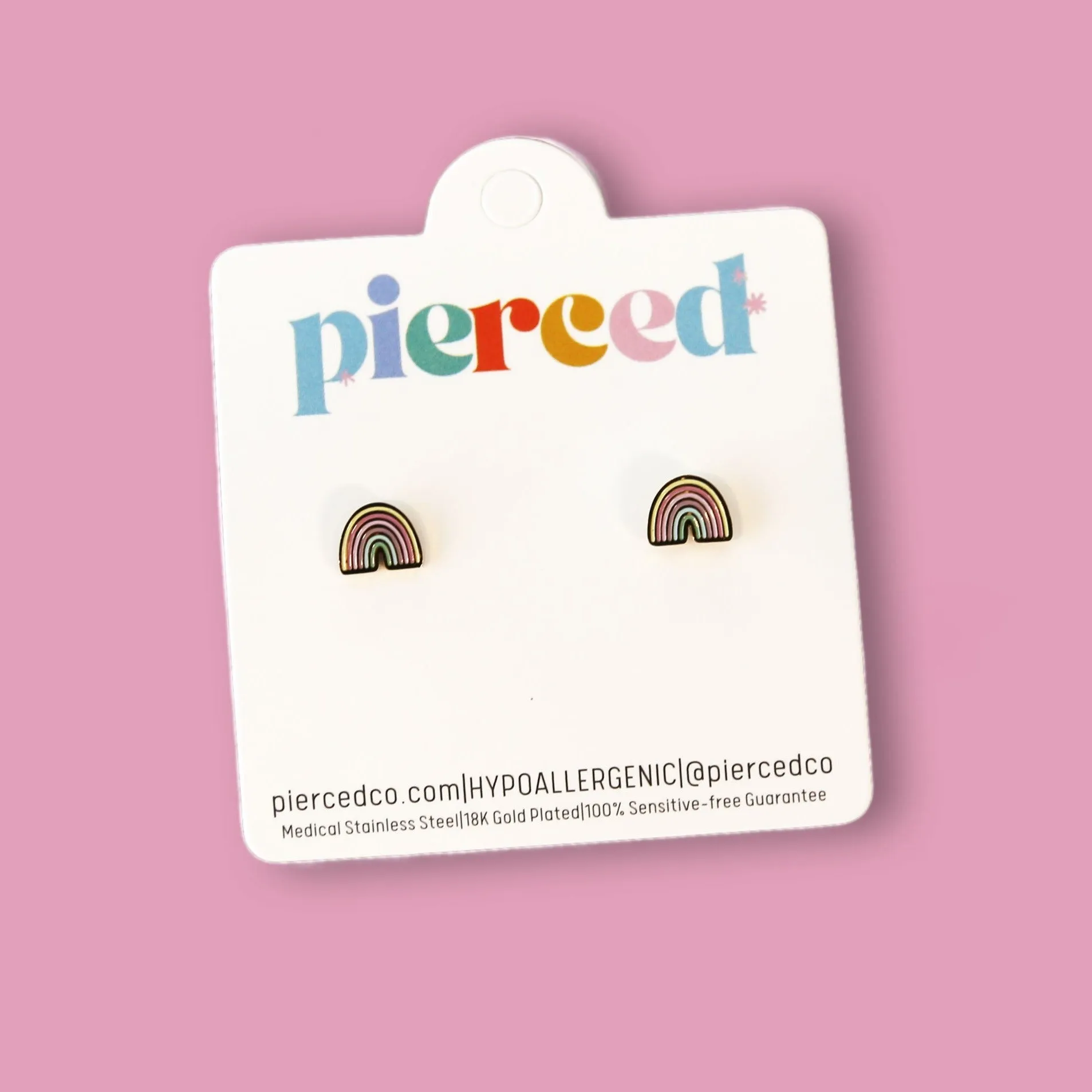 Rainbow Screw-Back Child Earrings