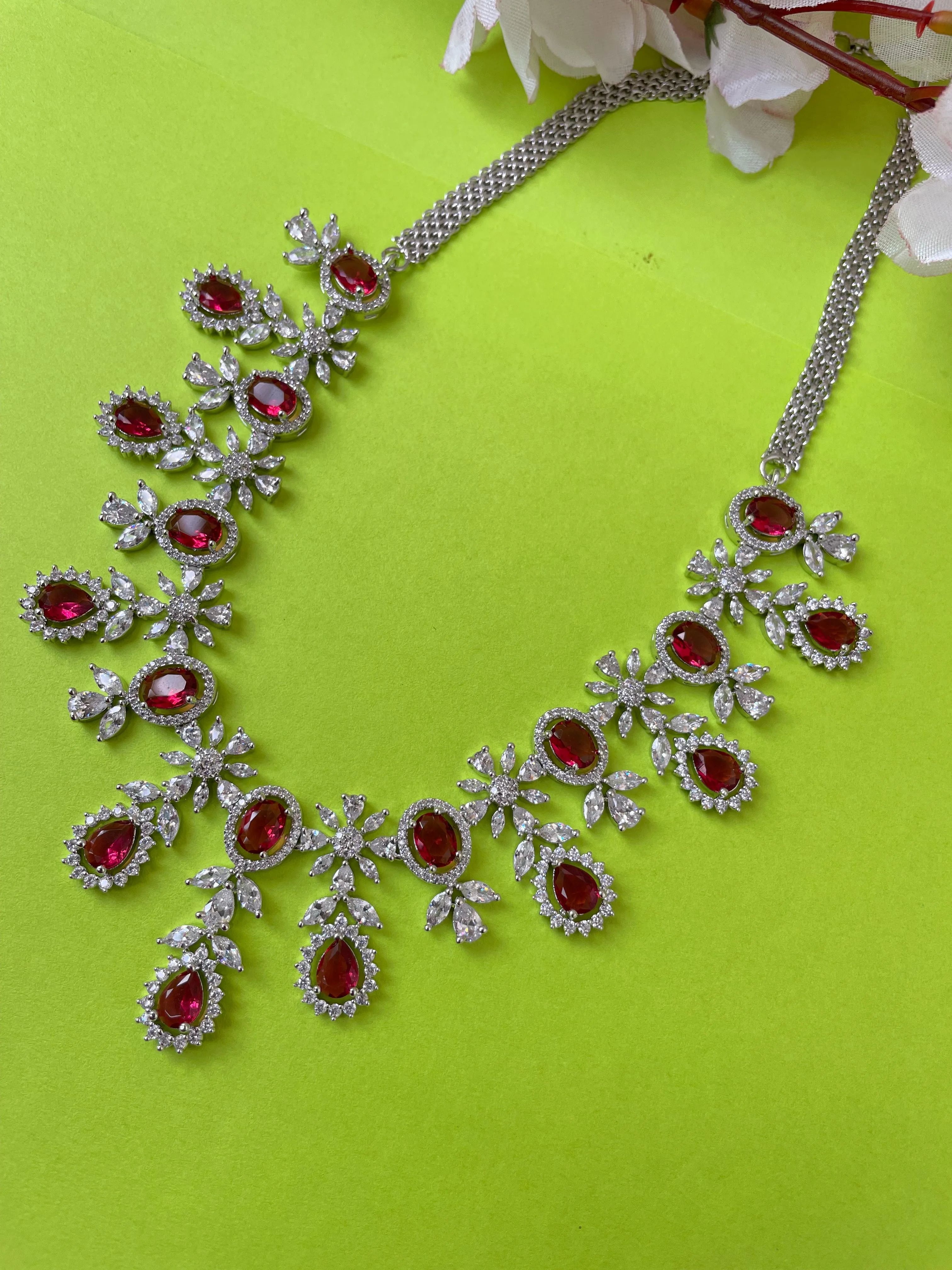 Red Choker Layer Necklace-Elegance5