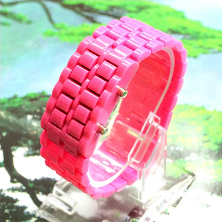 Red LED Digital Lava Plastic Sport Men Women Unisex Wrist Day Date Watch