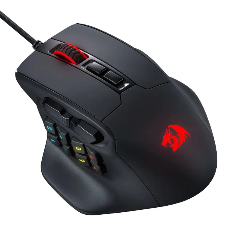 Redragon Aatrox 6200Dp Rgb Mmo Gaming Mouse - Black