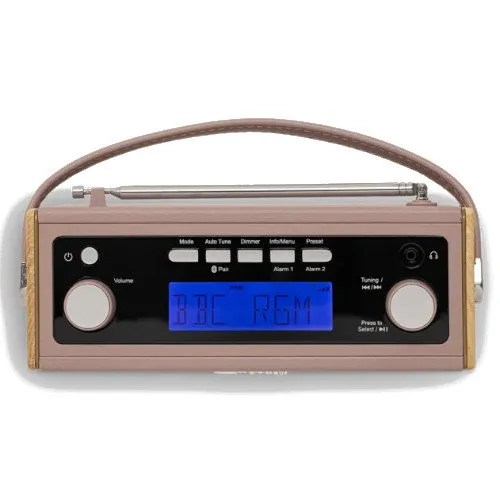 Roberts Rambler BTS DAB DAB  FM RDS Stereo Digital Radio with Bluetooth Alarms and ECO Power Saving Mode Dusky Pink