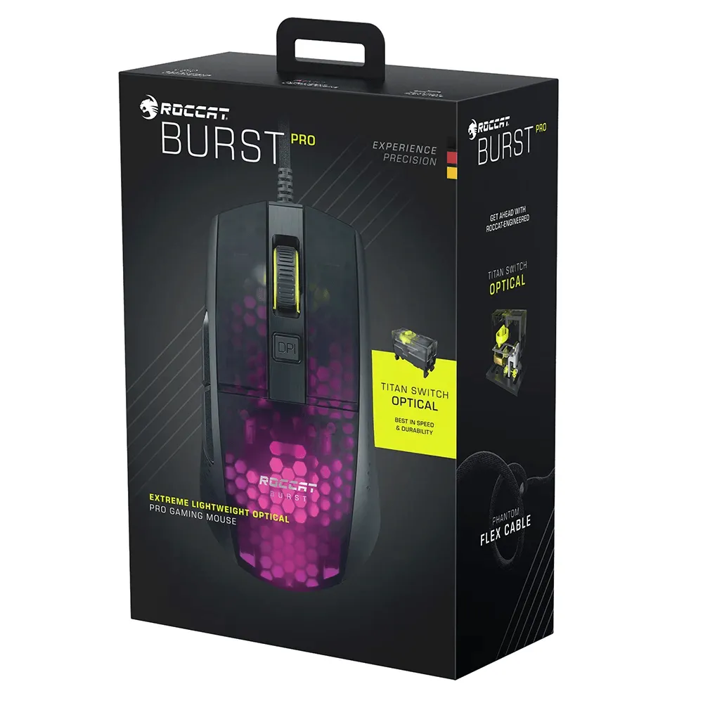 ROCCAT Gaming Mouse Burst Pro AIMO Black RBG Light-Weight