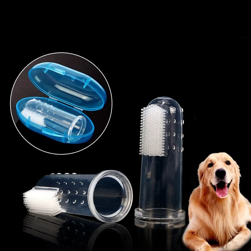 Rubber Pet Finger Toothbrush Dog Toys Environmental Friendly