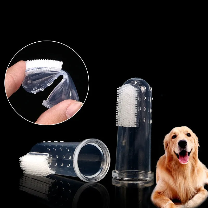 Rubber Pet Finger Toothbrush Dog Toys Environmental Friendly