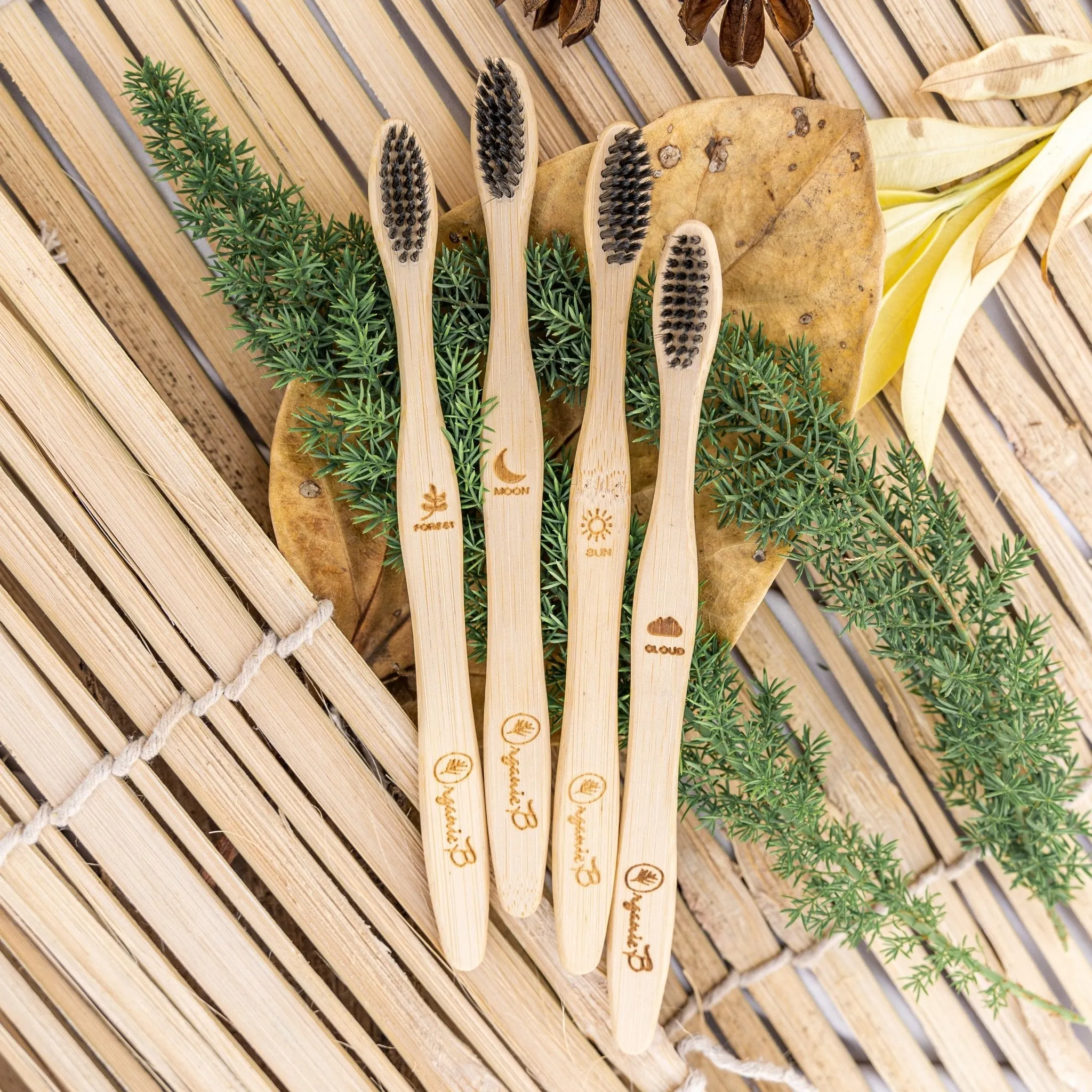 S-Curve Charcoal Bamboo Toothbrush