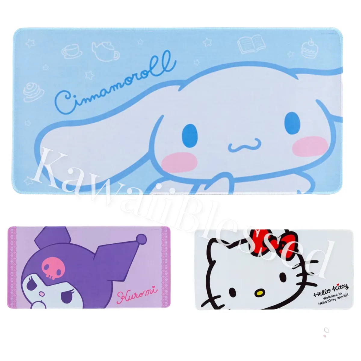 Sanrio Character Lightweight Desk Mat, Hello Kitty, Kuromi, Little Twin Stars