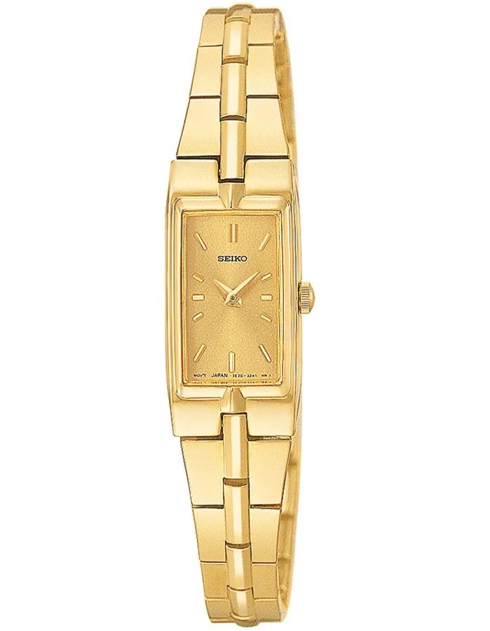 Seiko Solar Ladies Dress Watch - Champagne Dial - Bangle-Style - Gold-Tone